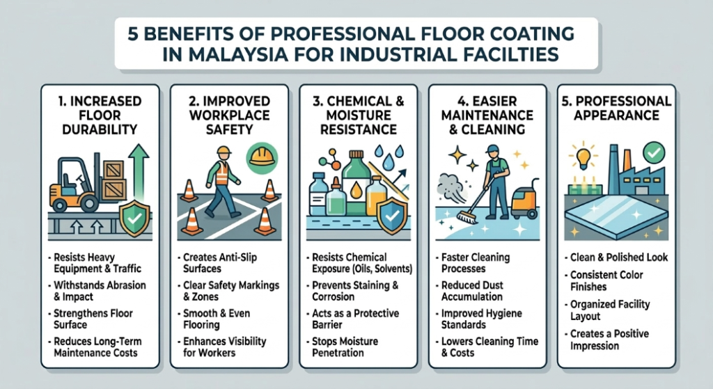 5 Benefits of Professional Floor Coating in Malaysia for Industrial Facilities